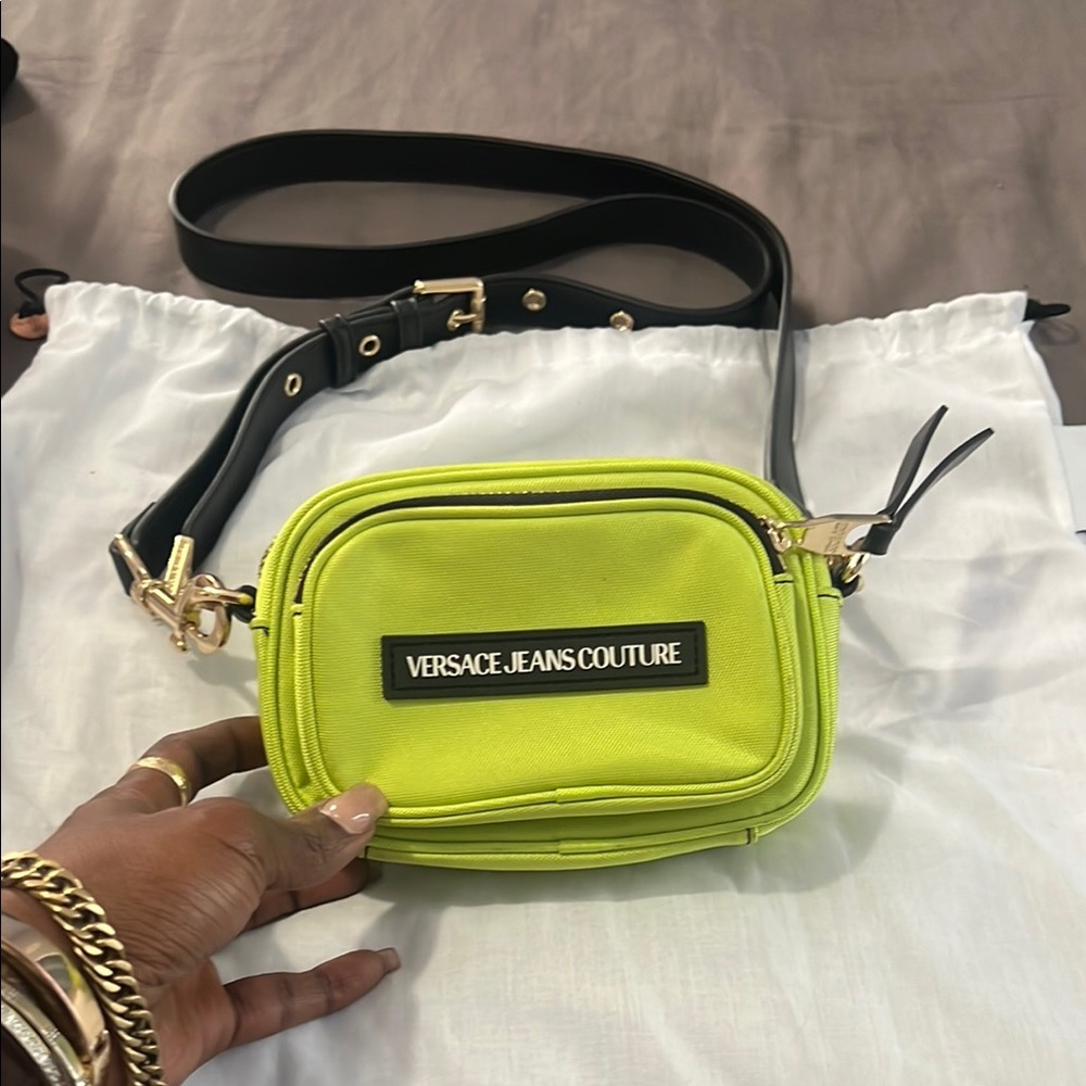 Versace Jeans Collection Lime Green Crossbody Bag